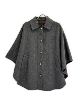 Louis Vuitton Logo Gold Button Angora Cashgora Blend Poncho 38 Cape